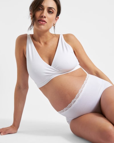 Ripe Maternity Seamless Nursing Bralette  White