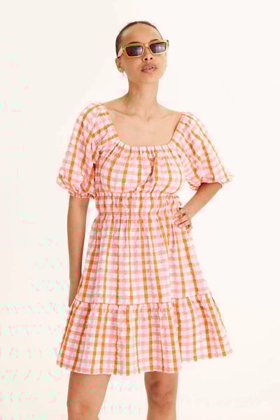 For The Creators Iona Check Mini Dress