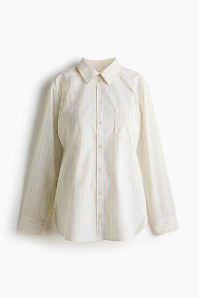 H&M MAMA Cotton Poplin Shirt