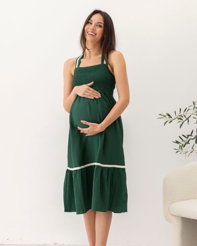 Angel Maternity Meliza Maternity Party Dress in Green