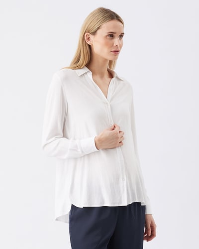 Ripe Maternity Clara Relaxed Shirt  White