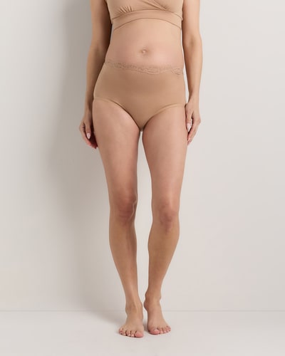 Quince Organic Cotton Lace Trim Maternity & Postpartum Brief (6-pack)