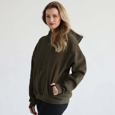Milk & Baby Isabella Ultra Soft Oversized Nursing & Pregnancy Hoodie | Olive Tree