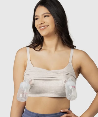 Bump City Sublime Bamboo Hands-Free Pumping Lounge & Sleep Bra (Oatmeal)