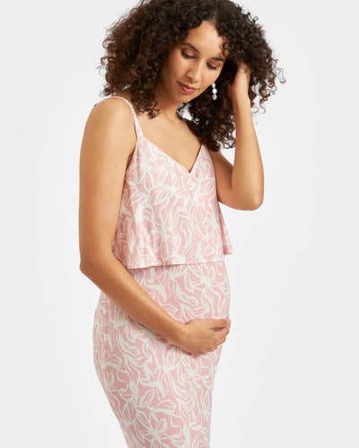 Ripe Maternity Jilly Nursing Slip Dress  Soft Pink