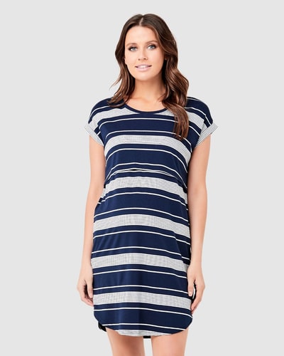 Special Addition Stevie Nursing Lounge Dress in Indigo