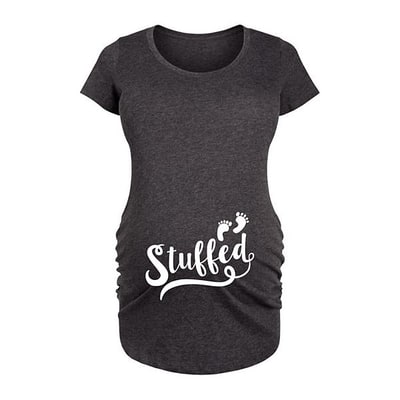Kohl's Maternity "Stuffed" Baby Footprints Graphic Tee