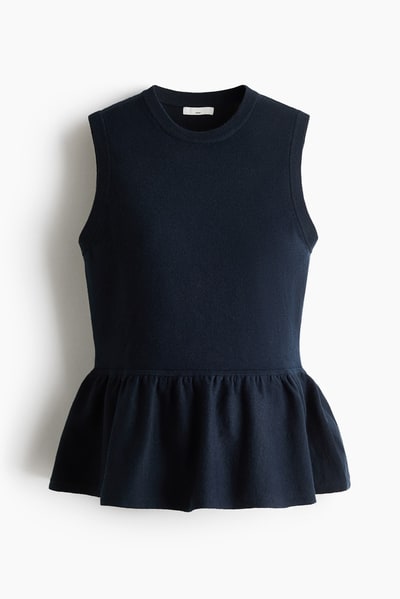 H&M MAMA Fine-Knit Peplum Top