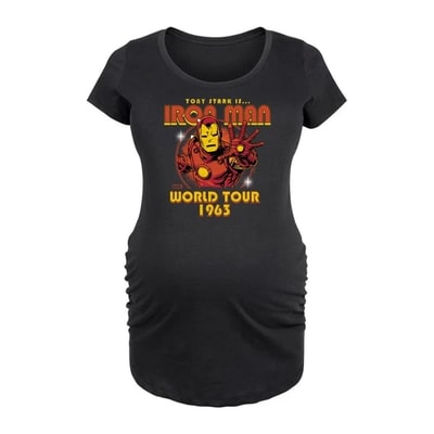 Target Women's Marvel Iron Man Band Tee Style  - Black - Small
