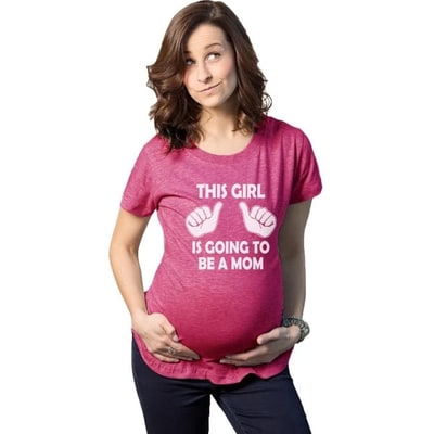 Target Maternity This Girl Is Going to be a Mom Shirt Cute New Baby Announcement Tee - Crazy Dog Maternity T Shirt Gift for Mom Pink S