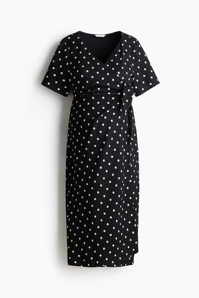 H&M MAMA Crinkled wrap dress