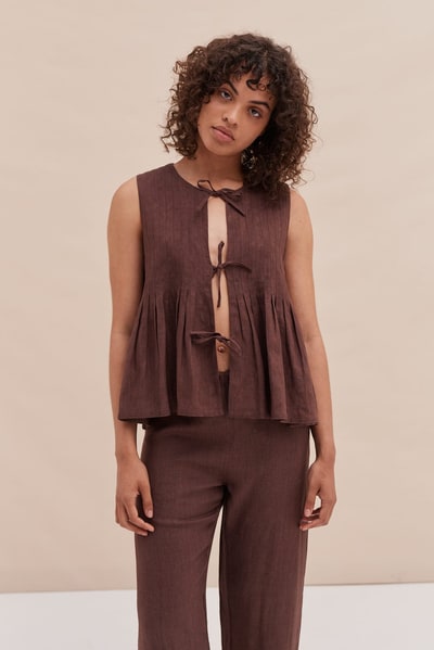 For The Creators Pleated Cami - Espresso