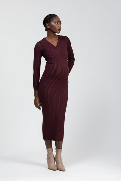 For The Creators Cara V-neck Maternity Dress