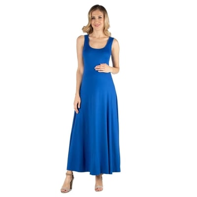 Target 24seven Comfort Apparel Maternity A Line Maxi Dress-Lapis-L-LAPIS-L