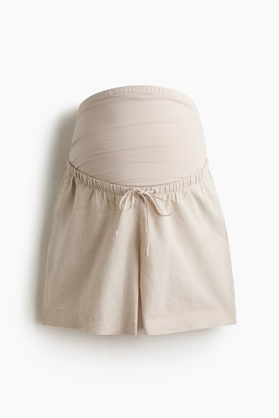 H&M MAMA Linen-Blend Shorts