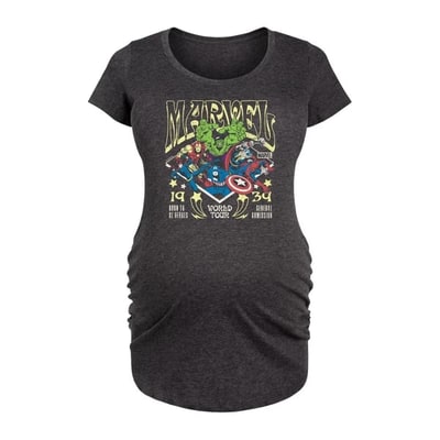 Target Women's Marvel Avengers Concert Tee Style  - Heather Charcoal - Small