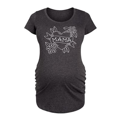 Kohl's Maternity Mama Tattoo Heart Graphic Tee