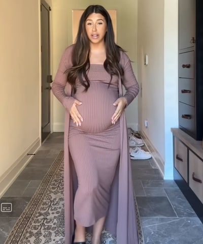 Bump City The Bodycon Dress & Duster Set - Mocha