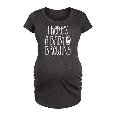 Kohl's Maternity Theres A Baby Brewing Graphic Tee