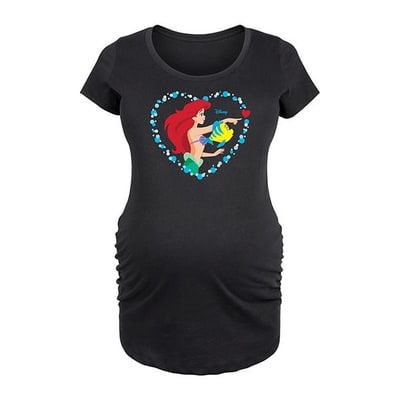 Kohl's Disney's The Little Mermaid Ariel & Flounder Maternity Heart Graphic Tee