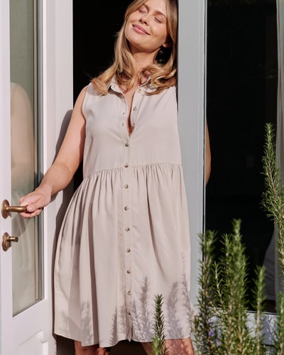 Ripe Maternity Chloe Tencel Dress Sand