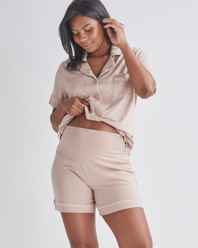 Angel Maternity Larah Maternity and Nursing Pyjama Set in Dusty Pink