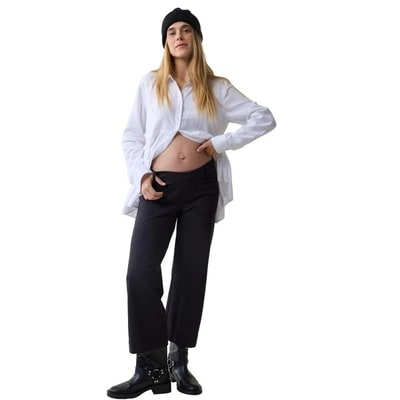 Target Ingrid & Isabel Maternity Long Sleeve Peplum Button Down Shirt White Size L