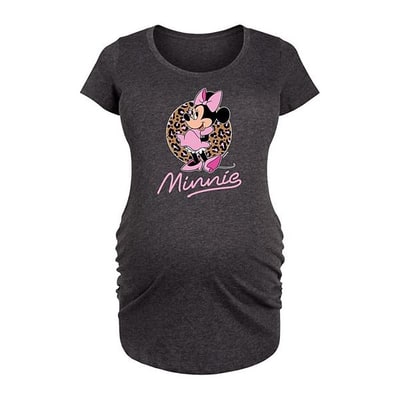 Kohl's Disney's Minnie Mouse Maternity Leopard Print Graphic Tee