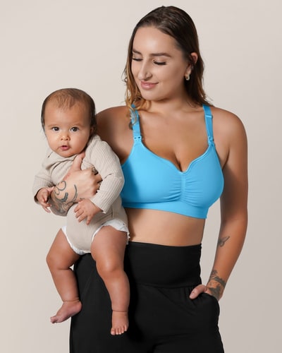 Kindred Bravely Tatum Seamless Maternity & Nursing Bralette | Lagoon Blue