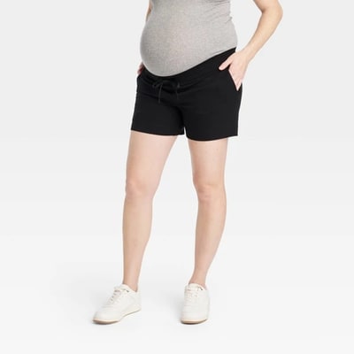 Target Leisure Maternity Shorts - Isabel Maternity by Ingrid & Isabel™ Black XS: Recycled Polyester, French Terry, Side Pocket