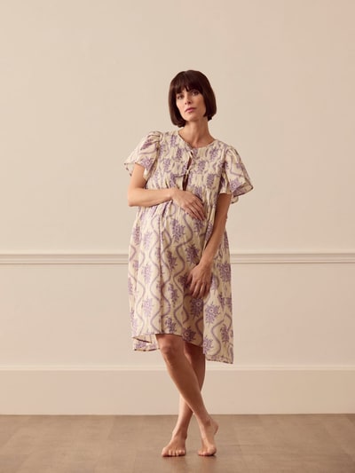 For The Creators Pleated Dress - Alpen Flora Cream and Violet