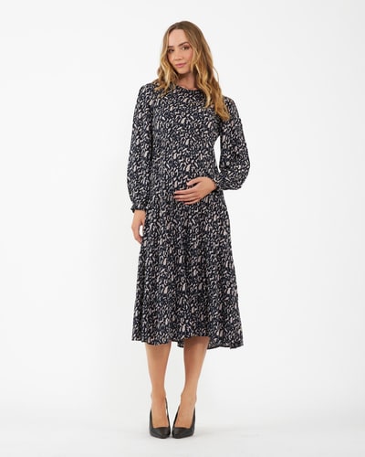 Ripe Maternity Izzie Tiered Dress  Midnight / Mocha