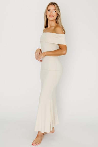 Worth Collective Monroe Maxi Dress in Ivory - Bump Friendly