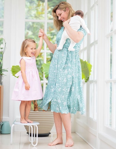 Special Addition Sage Floral Sanna Maternity & Nursing Wrap Dress