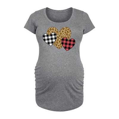 Kohl's Maternity Patterned Hearts Graphic Tee