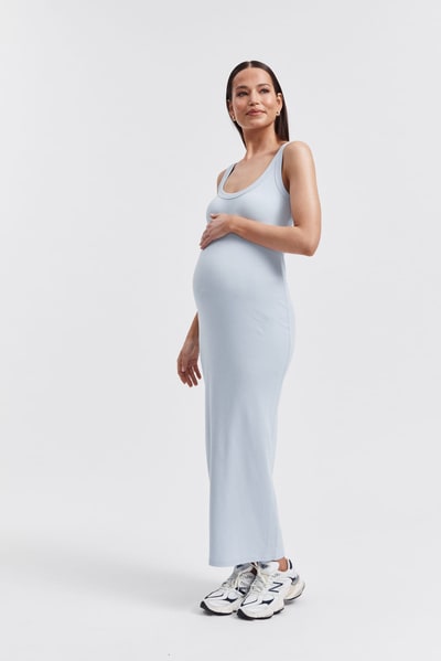 Legoe Heritage Ribbed Singlet Maxi Dress (Pale Blue) - FINAL SALE