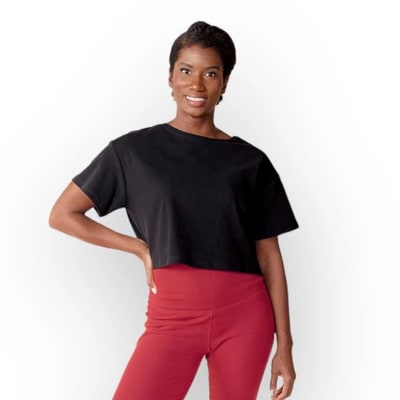 Target Of an Origin Women's Organic Cotton Maternity to Nursing & Beyond Long Sleeve Crop Top