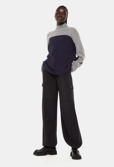 For The Creators Wool Colour Block Funnel Neck