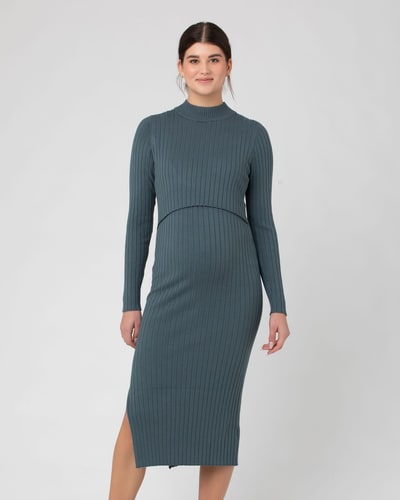 Special Addition Nella Rib Dress Dress in Ivy by Ripe Maternity