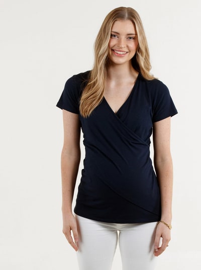 Angel Maternity Maternity & Nursing Crossover Bamboo Short Sleeve Tee