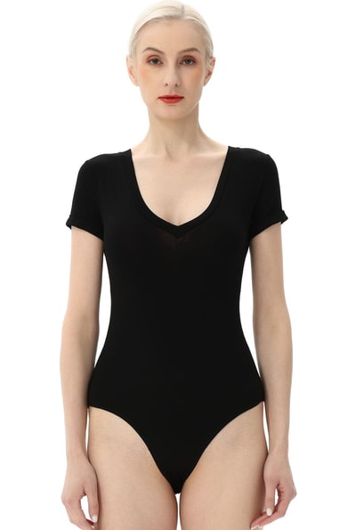 Kimi + Kai Kimi + Kai Women's V-Neck Basic Bodysuit