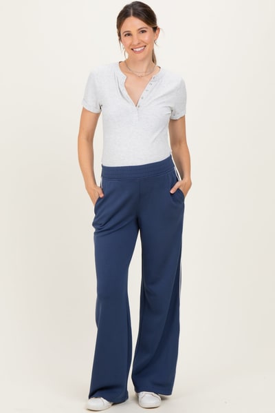 PinkBlush Navy Stripe Detail Maternity Lounge Pants