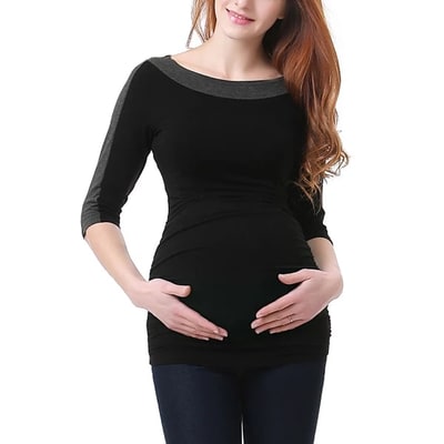 Target Pokkori Colorblock Maternity Top Black Large