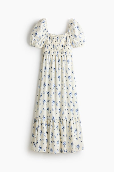 H&M MAMA Puff-Sleeved Nursing Dress