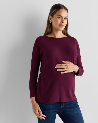 Quince Bamboo Jersey Maternity Long Sleeve Tee (2-pack)
