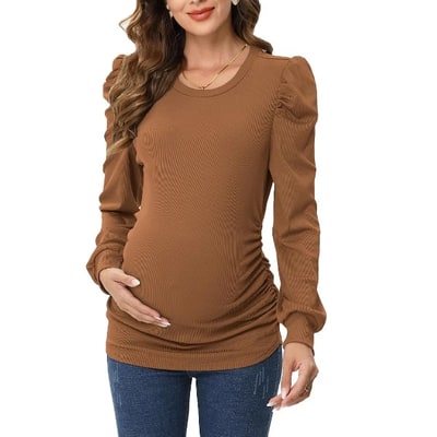 Target Women's Maternity Shirts Short Sleeve Round Neck Tunic Top