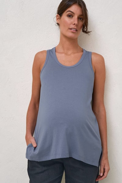 Bae the Label The Weekend Scoop Tank - Blue*