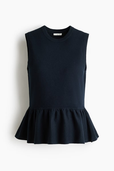H&M MAMA Fine-Knit Peplum Top