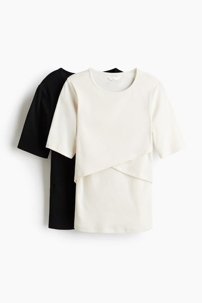 H&M MAMA 2-pack Before & After Nursing Tops