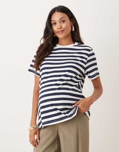 ASOS regular fit t-shirt in navy stripes